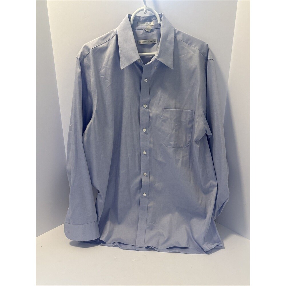 Two Geoffery Beene Mens Pinpoint Oxford, Wrinkle Free Dress Shirts 16 1/2 34/35